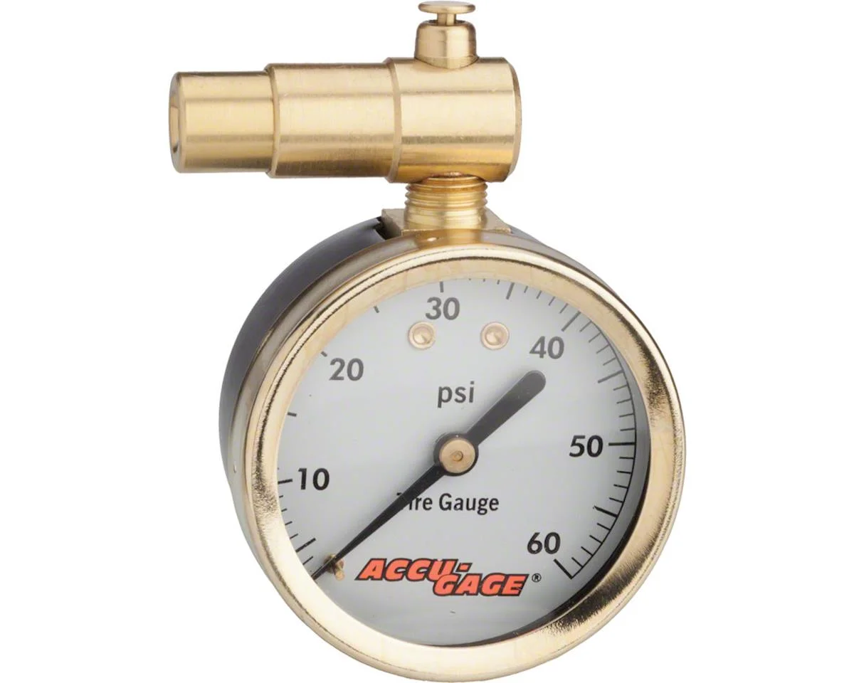 Meiser Presta-Valve Dial Gauge w/ Pressure Relief (60psi)